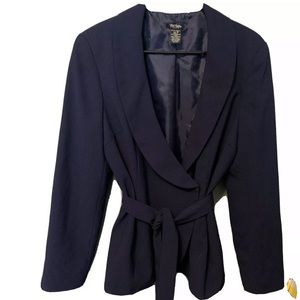 Bob Mackie Studio navy blazer size 12 wrap